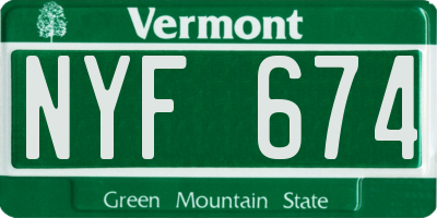 VT license plate NYF674
