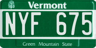 VT license plate NYF675