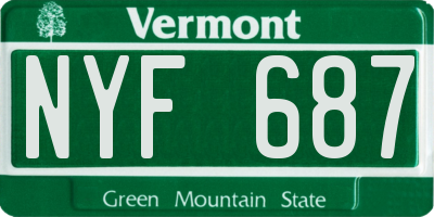 VT license plate NYF687