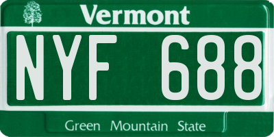 VT license plate NYF688