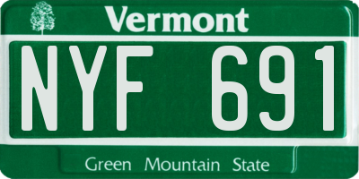 VT license plate NYF691