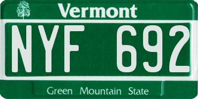 VT license plate NYF692