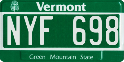 VT license plate NYF698