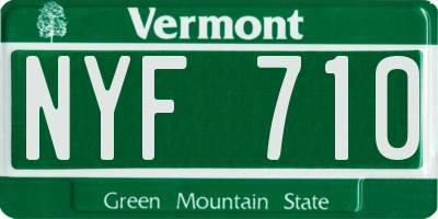 VT license plate NYF710