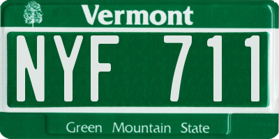 VT license plate NYF711