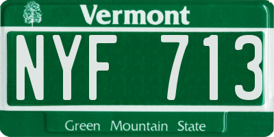 VT license plate NYF713