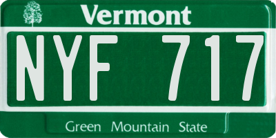 VT license plate NYF717