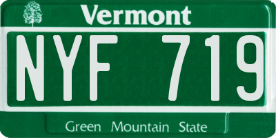 VT license plate NYF719