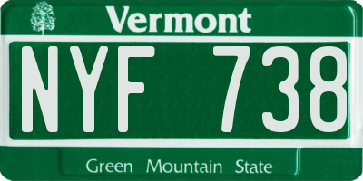 VT license plate NYF738