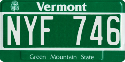 VT license plate NYF746