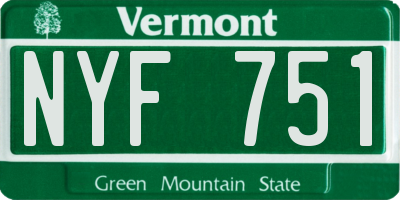 VT license plate NYF751