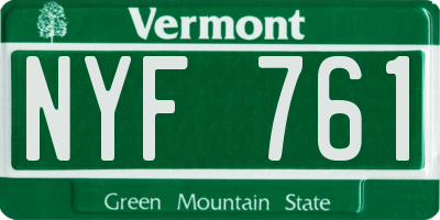 VT license plate NYF761