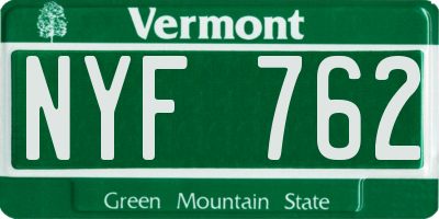 VT license plate NYF762