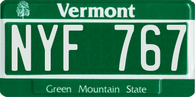 VT license plate NYF767