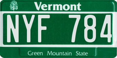 VT license plate NYF784