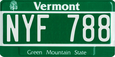 VT license plate NYF788