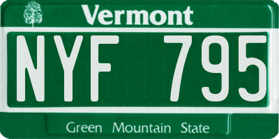 VT license plate NYF795