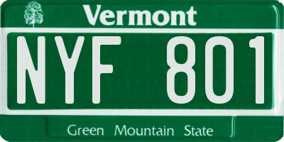 VT license plate NYF801