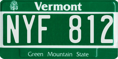 VT license plate NYF812