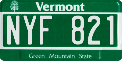 VT license plate NYF821