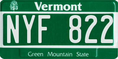 VT license plate NYF822