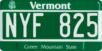 VT license plate NYF825