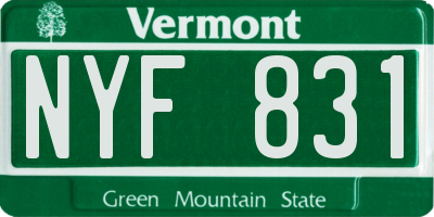 VT license plate NYF831