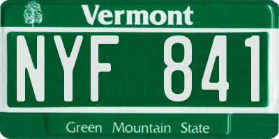 VT license plate NYF841