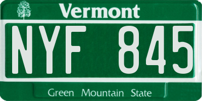 VT license plate NYF845