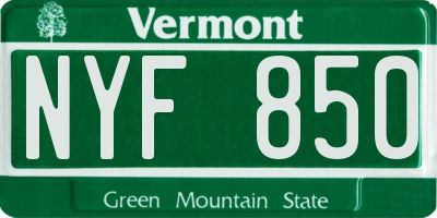 VT license plate NYF850