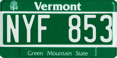 VT license plate NYF853