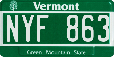 VT license plate NYF863