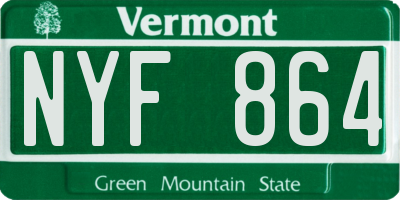 VT license plate NYF864