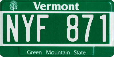 VT license plate NYF871