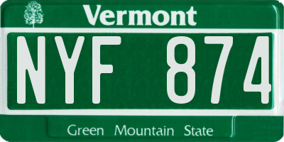 VT license plate NYF874