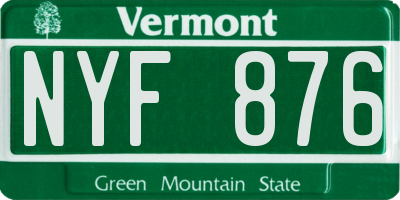 VT license plate NYF876