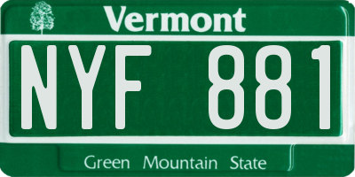 VT license plate NYF881