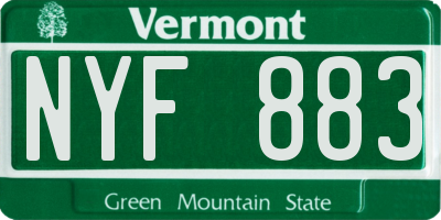 VT license plate NYF883