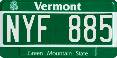 VT license plate NYF885