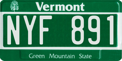 VT license plate NYF891