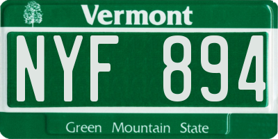 VT license plate NYF894