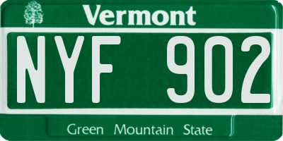VT license plate NYF902