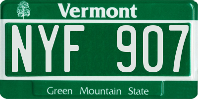 VT license plate NYF907