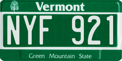 VT license plate NYF921