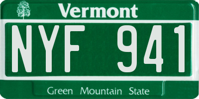VT license plate NYF941