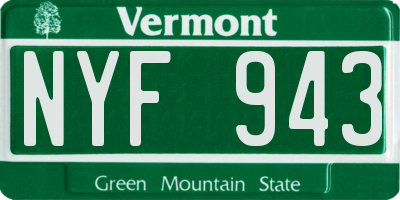 VT license plate NYF943