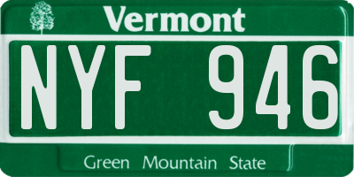 VT license plate NYF946