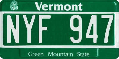 VT license plate NYF947