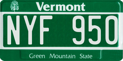 VT license plate NYF950