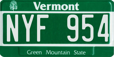 VT license plate NYF954
